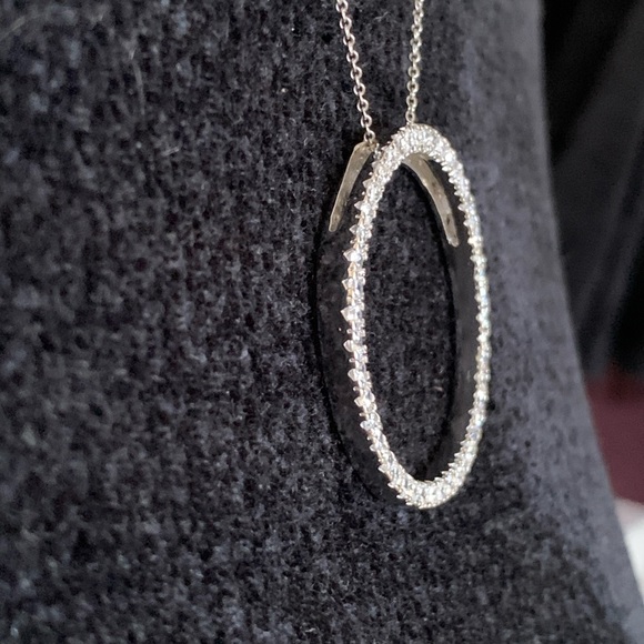 NEW Sterling Silver .925 CZ Women’s round circle of life Pendant 1.5” diameter - Picture 5 of 14